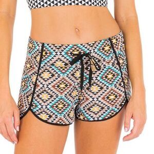 Hurley X Black‎ Girls Surf Swim Board Shorts Geometric Print Size Small
